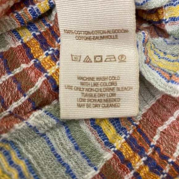 We The Free blouse shirt long sleeve button down front waist pleats Sz S I -05 - Picture 6 of 8